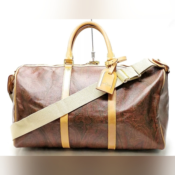 Etro Handbags - ETRO VINTAGE BOSTON BAG COATED CANVAS AND LEATHER
